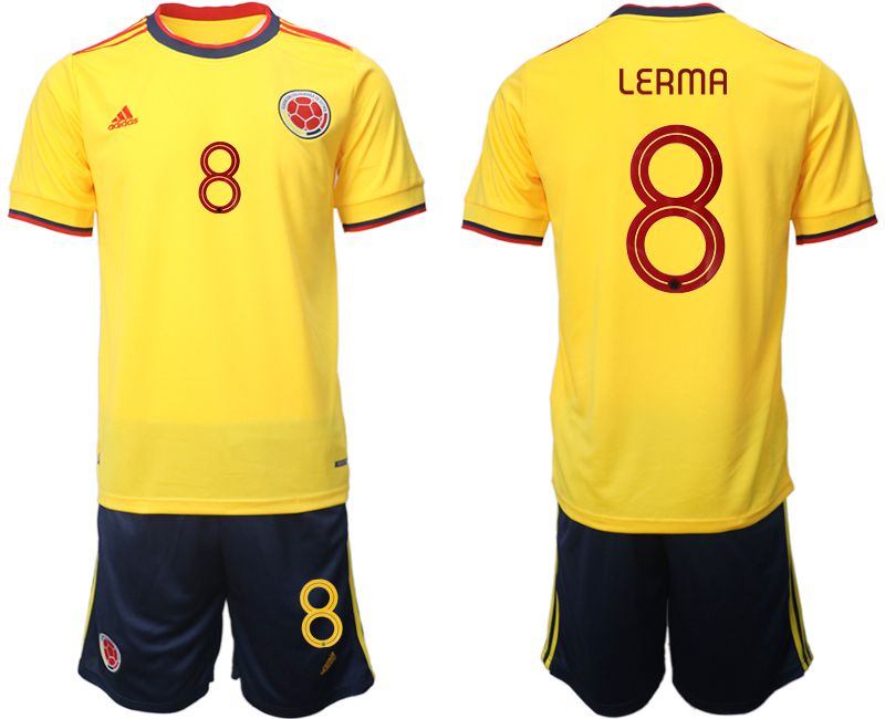 Men 2022 World Cup National Team Colombia home yellow #8 Soccer Jersey